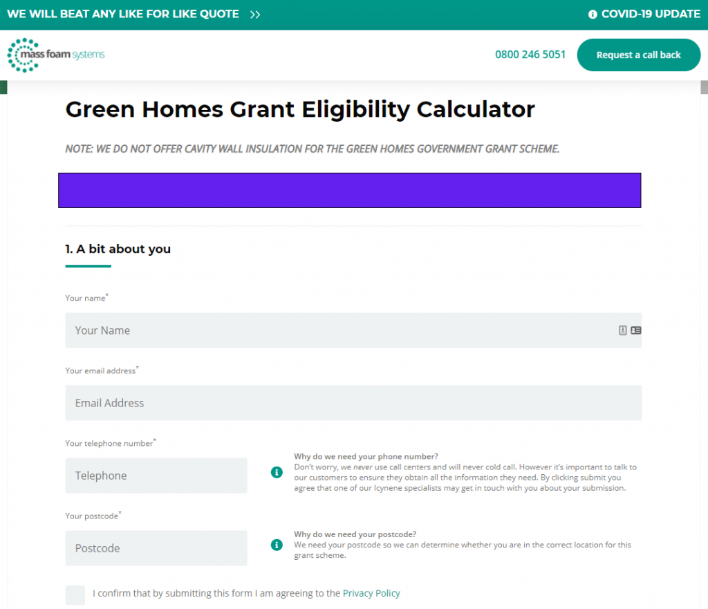 Mass Foam Systems Green Homes Grant Eligibility Calculator